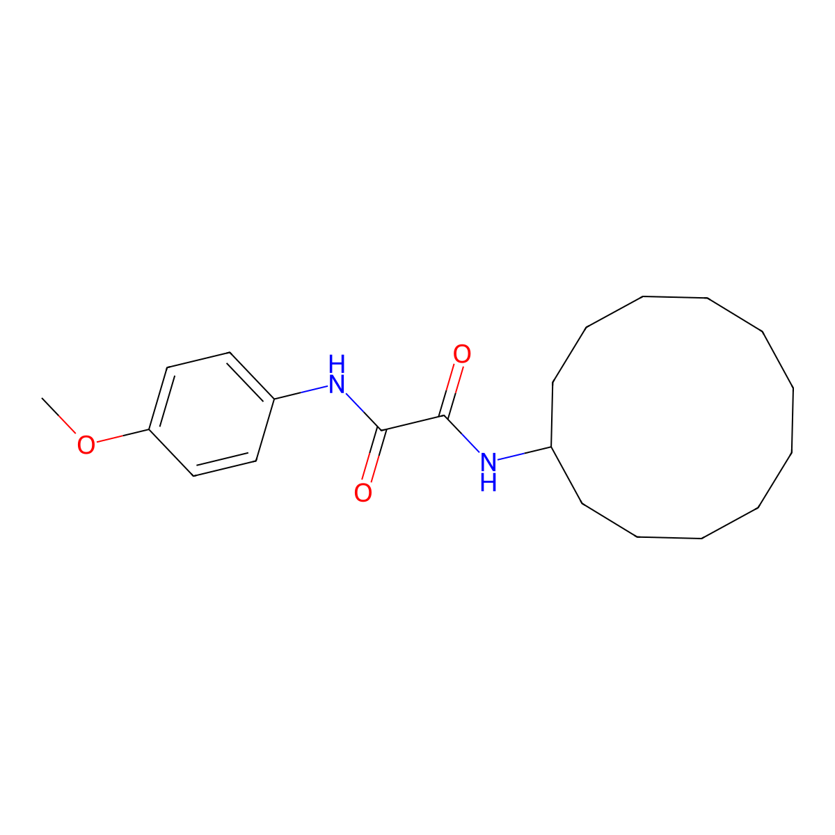 N-cyclododecyl-N'-(4-methoxyphenyl)oxamide molecular structure, CAS 573939-42-1