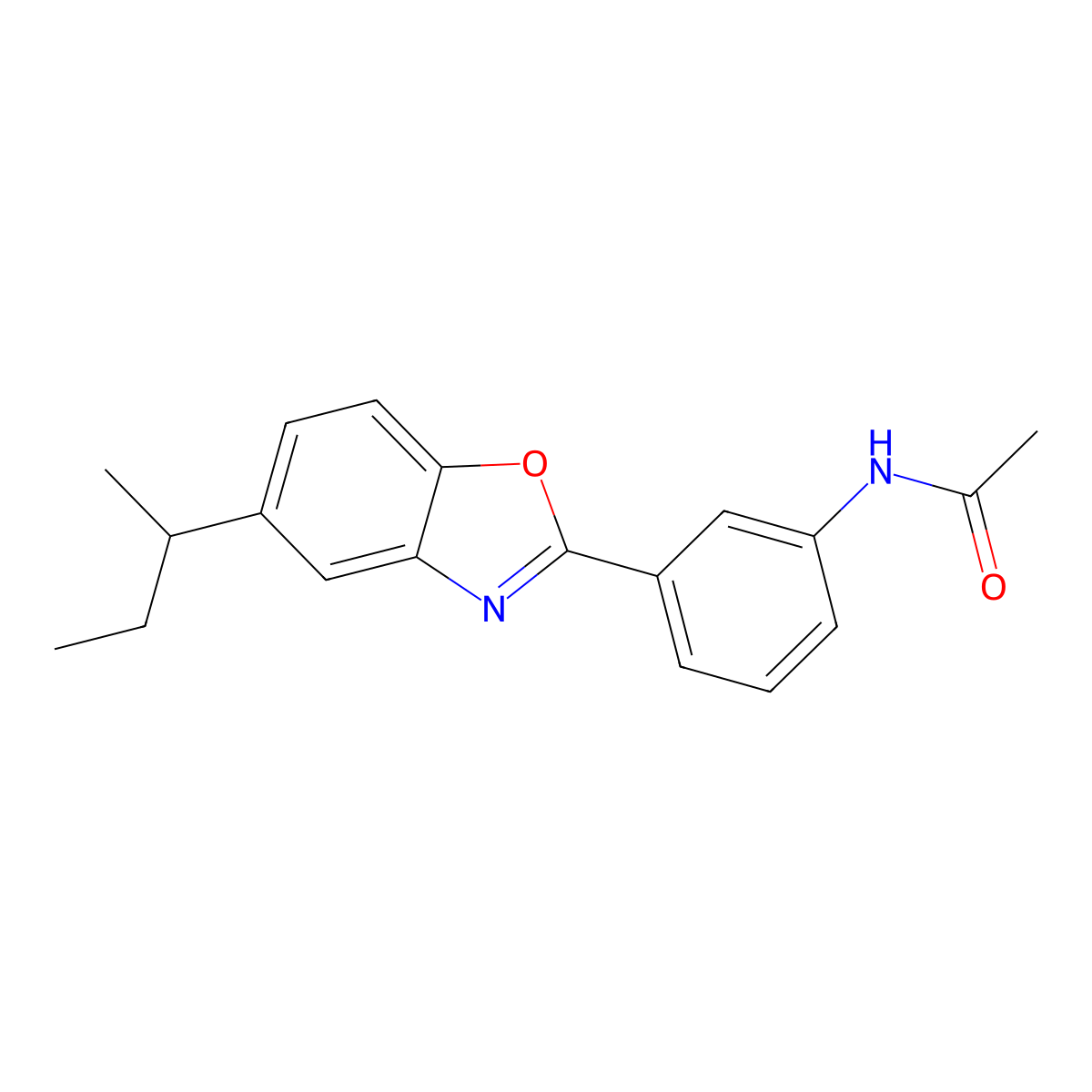 N-[3-(5-butan-2-yl-1,3-benzoxazol-2-yl)phenyl]acetamide molecular structure, CAS 573939-46-5