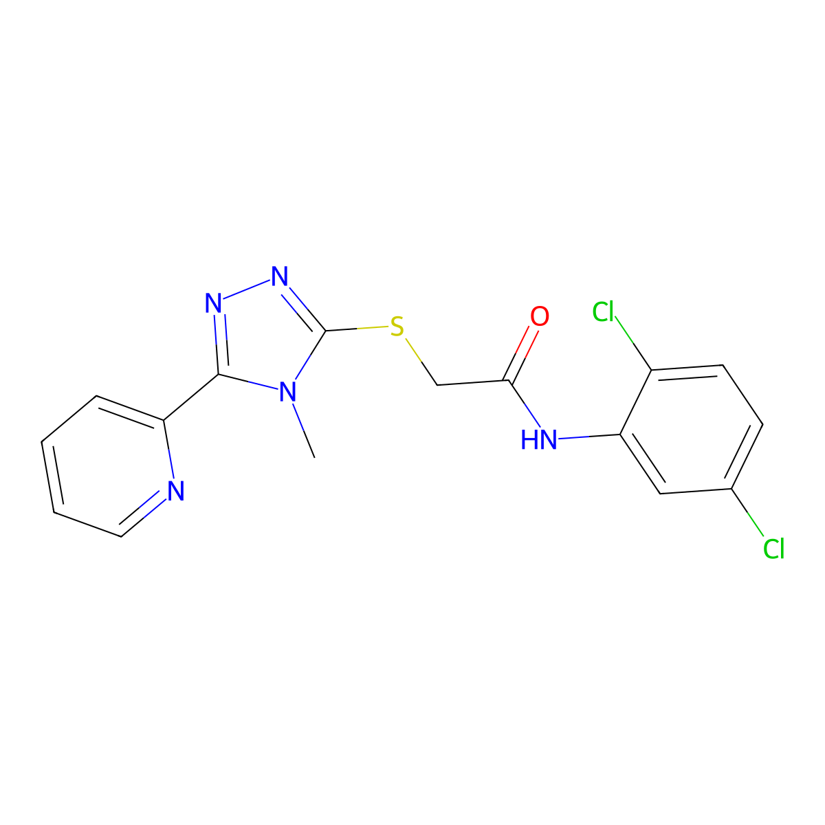 N-(2,5-dichlorophenyl)-2-{[4-methyl-5-(pyridin-2-yl)-4H-1,2,4-triazol-3-yl]sulfanyl}acetamide molecular structure, CAS 573941-48-7