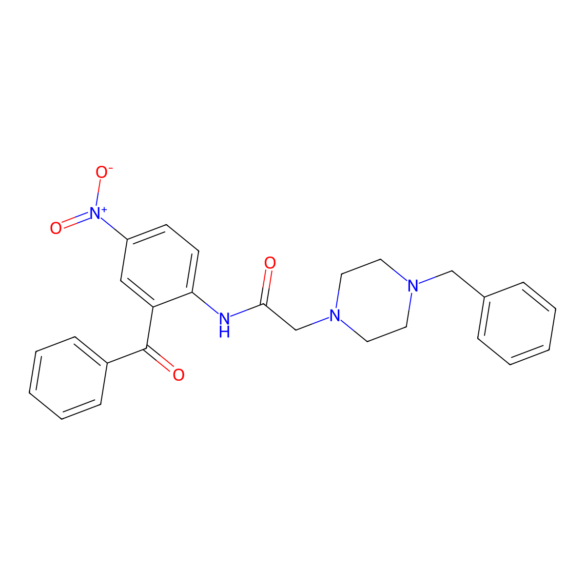 N-(2-benzoyl-4-nitrophenyl)-2-(4-benzylpiperazin-1-yl)acetamide molecular structure, CAS 573942-09-3