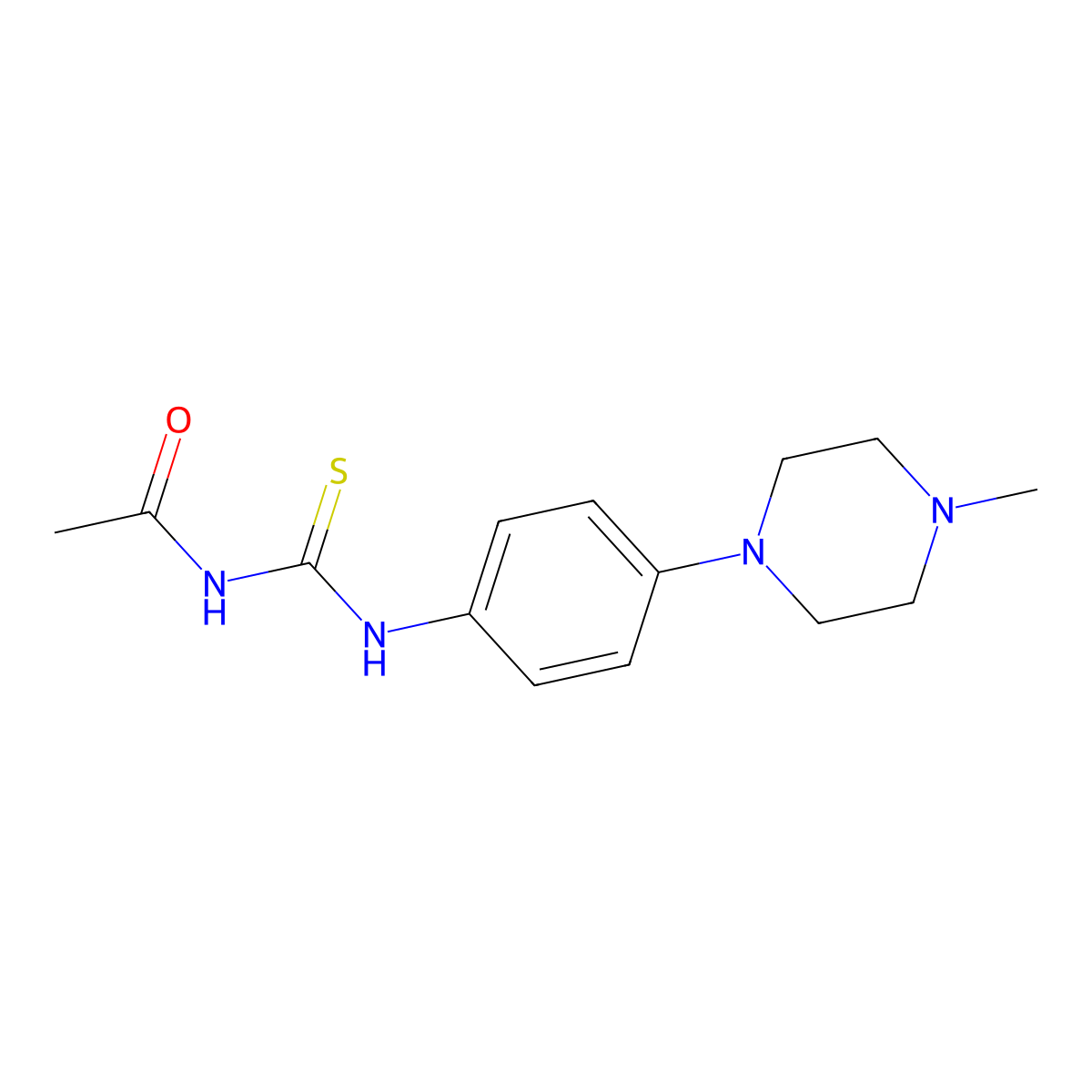 N-[[4-(4-methylpiperazin-1-yl)phenyl]carbamothioyl]acetamide molecular structure, CAS 573942-94-6
