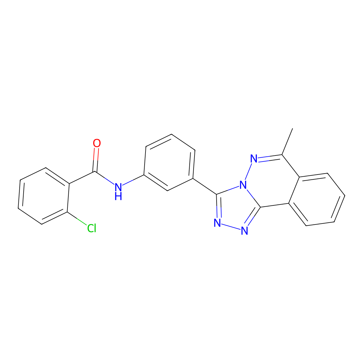 2-chloro-N-[3-(6-methyl-[1,2,4]triazolo[3,4-a]phthalazin-3-yl)phenyl]benzamide molecular structure, CAS 573943-33-6