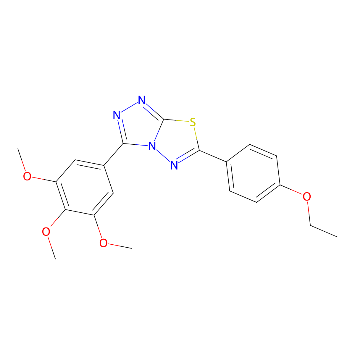 6-(4-Ethoxyphenyl)-3-(3,4,5-trimethoxyphenyl)[1,2,4]triazolo[3,4-b][1,3,4]thiadiazole molecular structure, CAS 573943-61-0