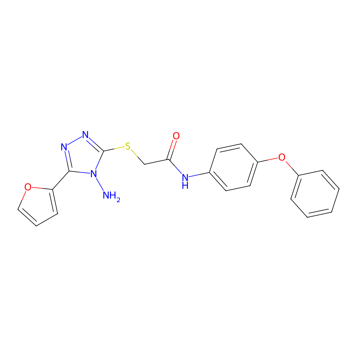 2-{[4-amino-5-(furan-2-yl)-4H-1,2,4-triazol-3-yl]sulfanyl}-N-(4-phenoxyphenyl)acetamide molecular structure, CAS 573943-96-1