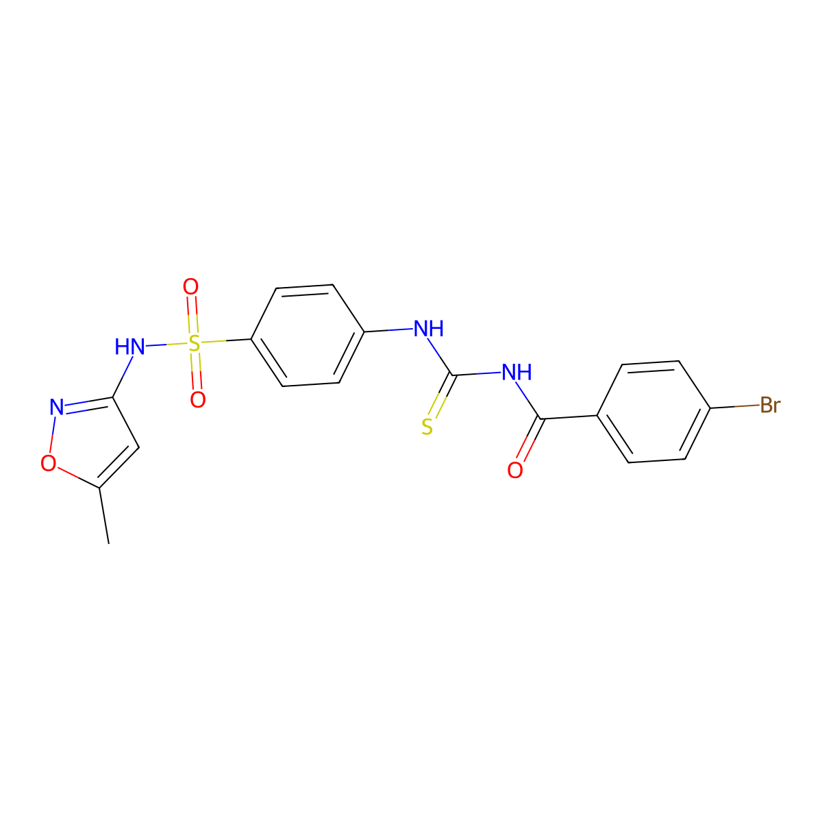 4-[3-(4-Bromo-benzoyl)-thioureido]-N-(5-methyl-isoxazol-3-yl)-benzenesulfonamide molecular structure, CAS 573944-30-6