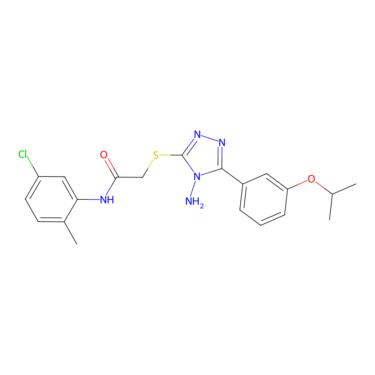 2-{4-amino-5-[3-(methylethoxy)phenyl](1,2,4-triazol-3-ylthio)}-N-(5-chloro-2-m ethylphenyl)acetamide molecular structure, CAS 573944-39-5
