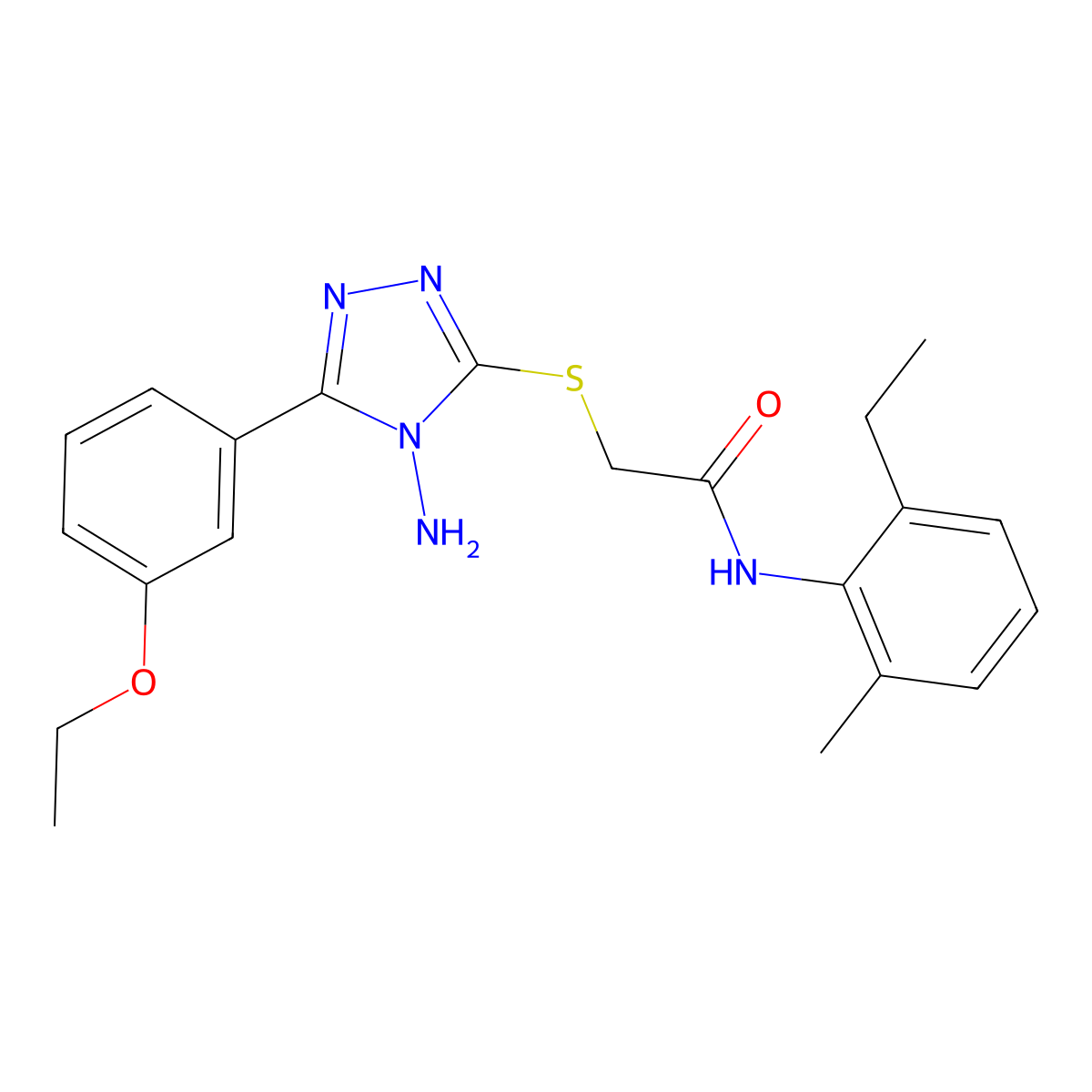 2-{[4-amino-5-(3-ethoxyphenyl)-4H-1,2,4-triazol-3-yl]sulfanyl}-N-(2-ethyl-6-methylphenyl)acetamide molecular structure, CAS 573944-42-0
