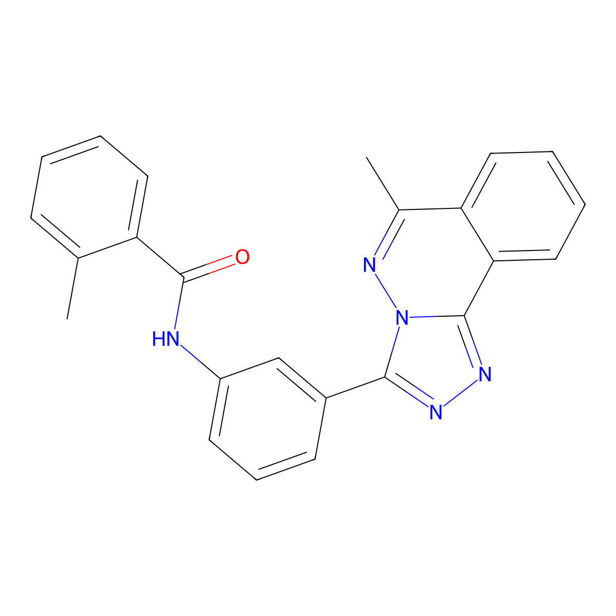 2-methyl-N-[3-(6-methyl-[1,2,4]triazolo[3,4-a]phthalazin-3-yl)phenyl]benzamide molecular structure, CAS 573944-78-2