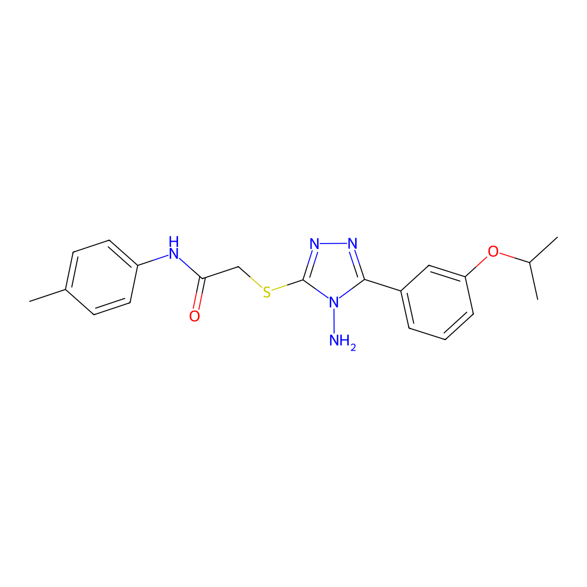 2-{4-amino-5-[3-(methylethoxy)phenyl](1,2,4-triazol-3-ylthio)}-N-(4-methylphen yl)acetamide molecular structure, CAS 573945-31-0