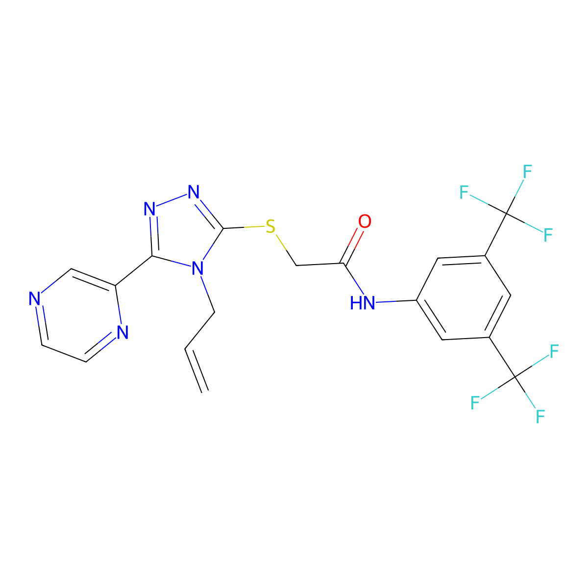 C19H14F6N6OS molecular structure, CAS 573945-41-2