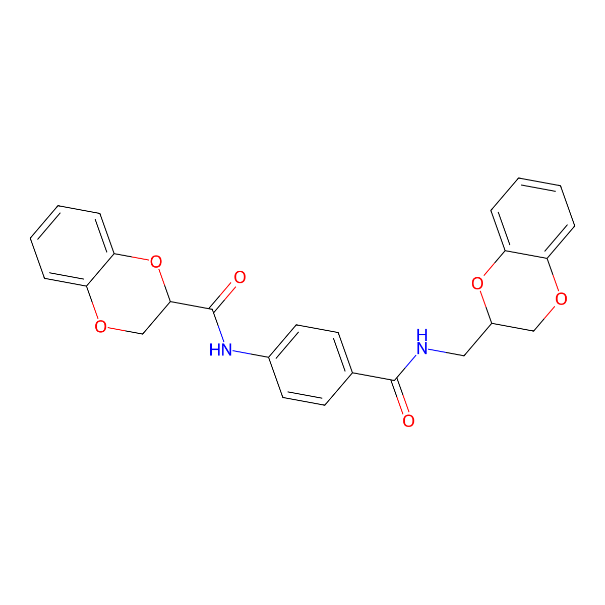 N-[4-(2,3-dihydro-1,4-benzodioxin-3-ylmethylcarbamoyl)phenyl]-2,3-dihydro-1,4-benzodioxine-3-carboxamide molecular structure, CAS 573946-06-2