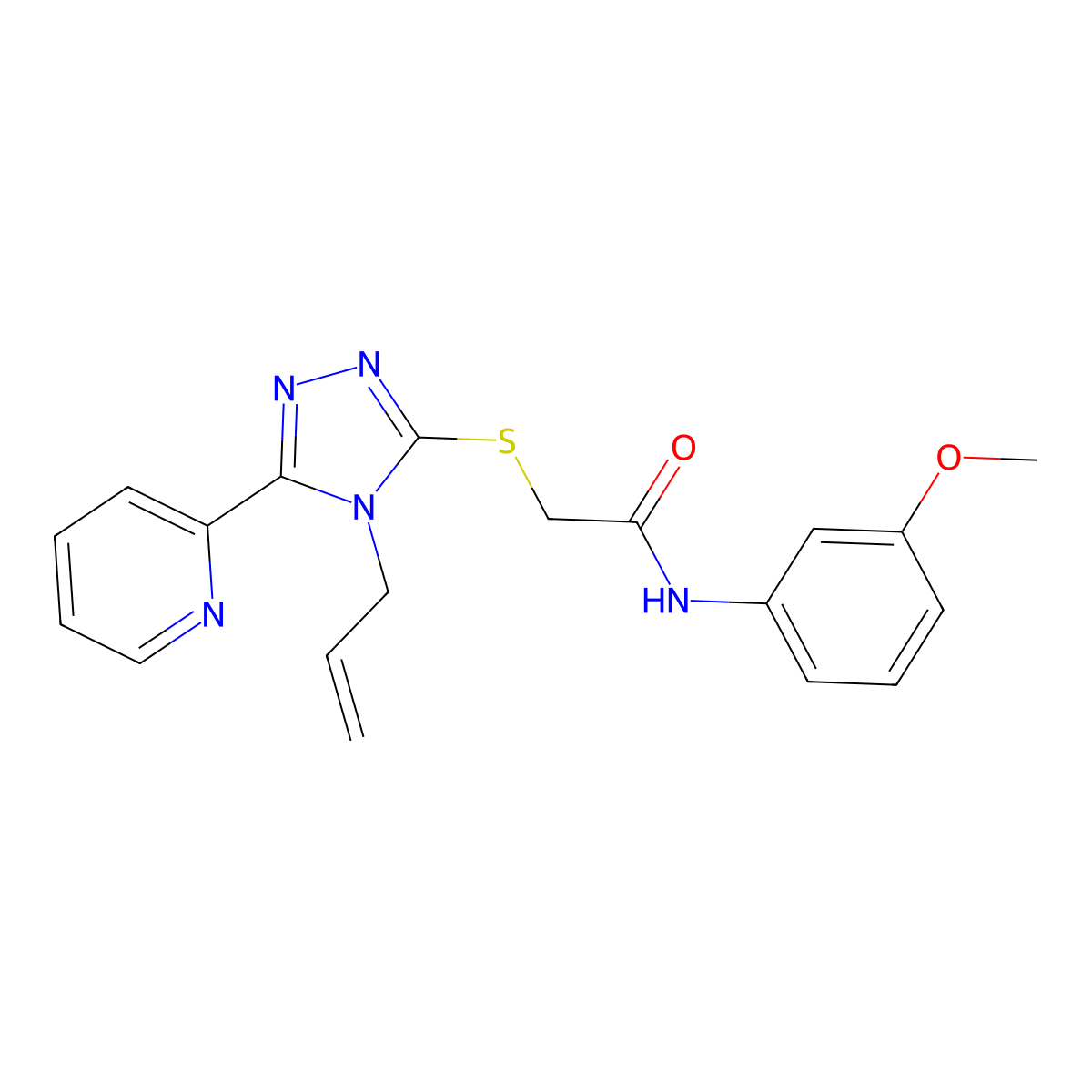 2-((4-Allyl-5-(2-pyridinyl)-4H-1,2,4-triazol-3-YL)sulfanyl)-N-(3-methoxyphenyl)acetamide molecular structure, CAS 573946-29-9