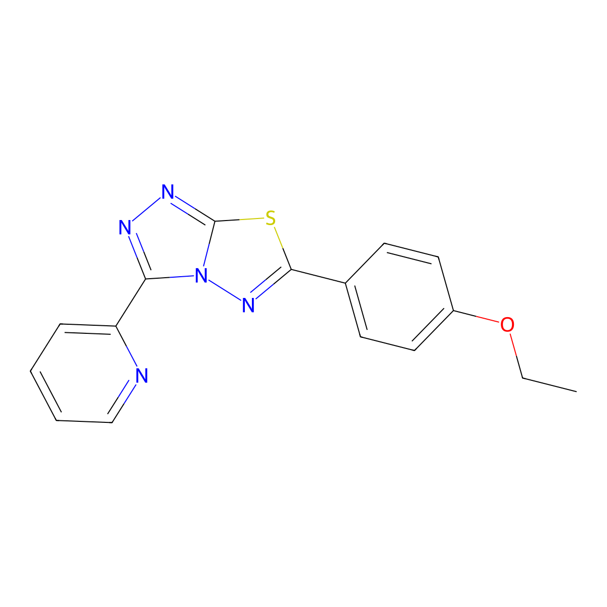 6-(4-Ethoxyphenyl)-3-pyridin-2-yl-[1,2,4]triazolo[3,4-b][1,3,4]thiadiazole molecular structure, CAS 573946-67-5