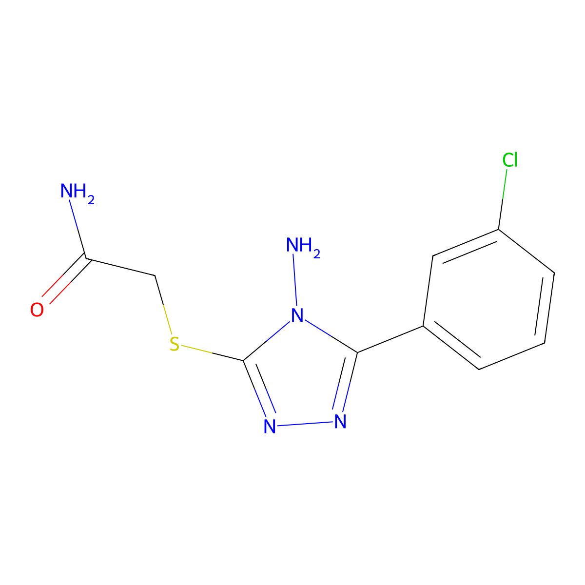 2-((4-Amino-5-(3-chlorophenyl)-4H-1,2,4-triazol-3-YL)thio)acetamide molecular structure, CAS 573947-54-3