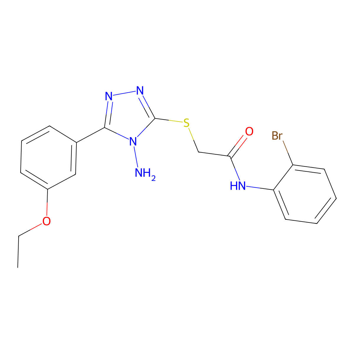 2-{[4-amino-5-(3-ethoxyphenyl)-4H-1,2,4-triazol-3-yl]sulfanyl}-N-(2-bromophenyl)acetamide molecular structure, CAS 573947-89-4