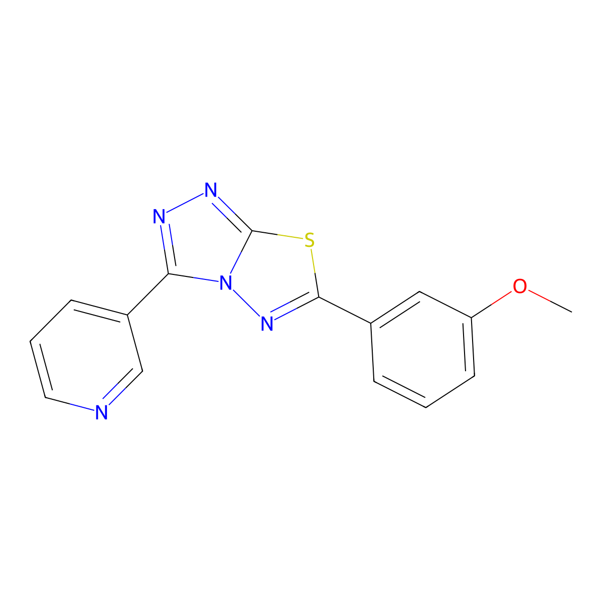 6-(3-Methoxyphenyl)-3-pyridin-3-yl-[1,2,4]triazolo[3,4-b][1,3,4]thiadiazole molecular structure, CAS 573948-20-6