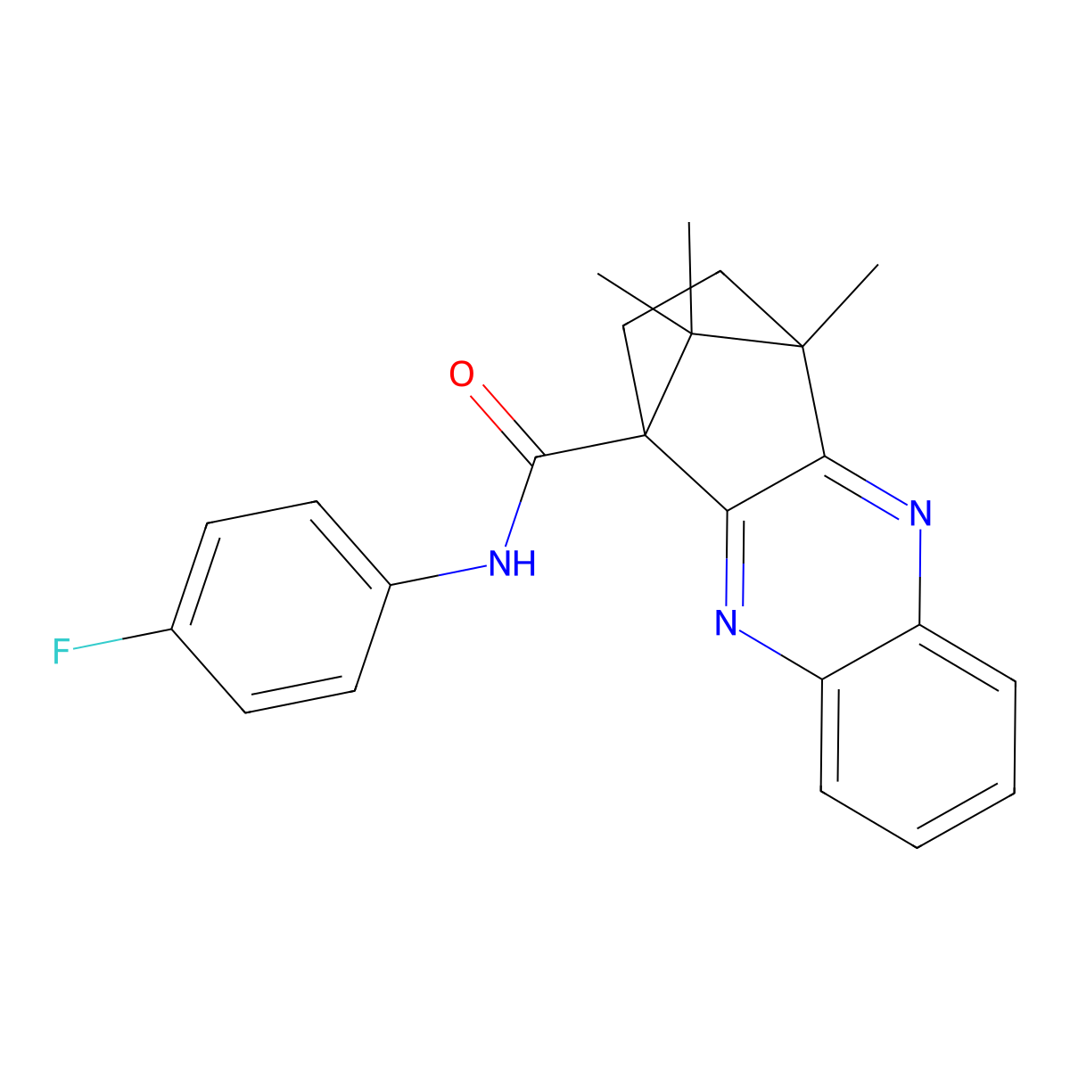 N-(4-fluorophenyl)-12,15,15-trimethyl-3,10-diazatetracyclo[10.2.1.0^{2,11}.0^{4,9}]pentadeca-2(11),3,5,7,9-pentaene-1-carboxamide molecular structure, CAS 573948-51-3