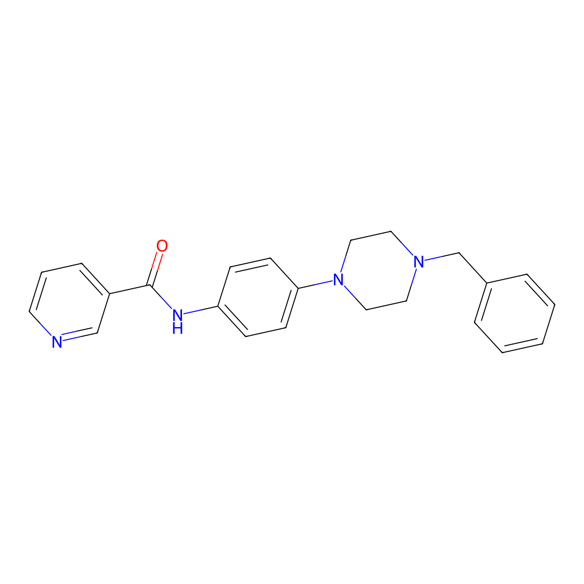 N-[4-(4-benzylpiperazin-1-yl)phenyl]pyridine-3-carboxamide molecular structure, CAS 573948-93-3