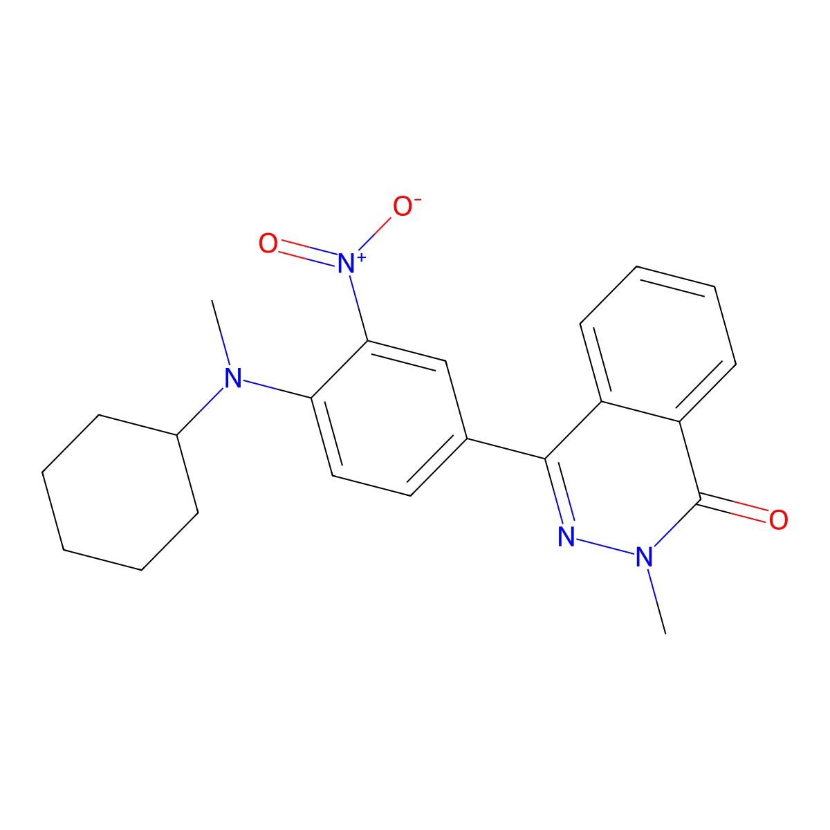 4-[4-[Cyclohexyl(methyl)amino]-3-nitrophenyl]-2-methylphthalazin-1-one molecular structure, CAS 573949-27-6