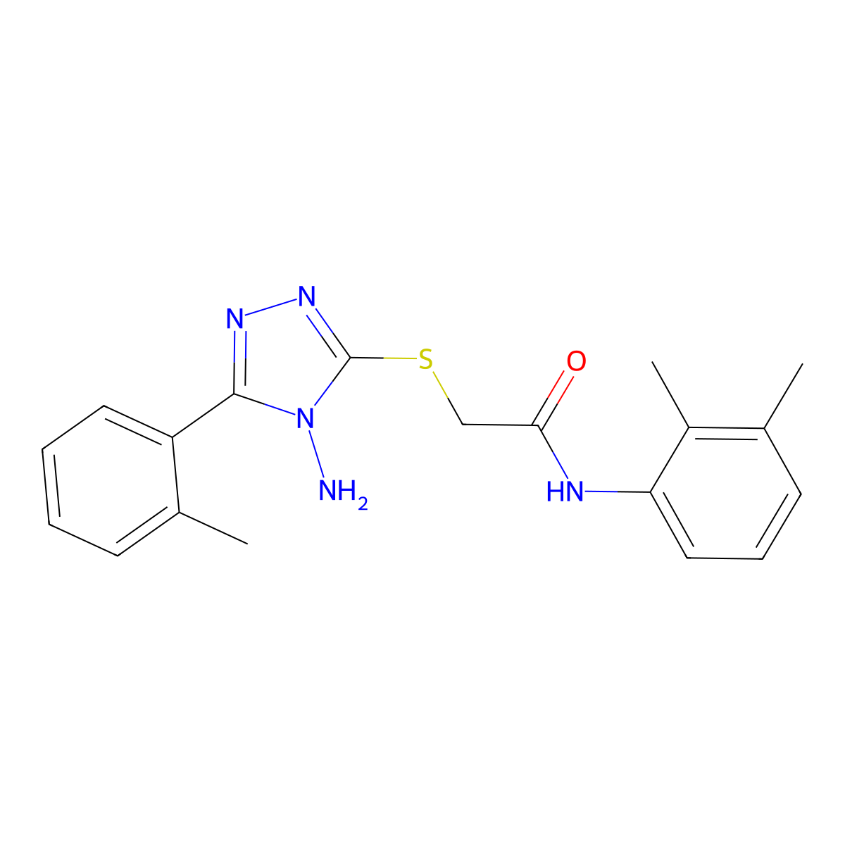 2-{[4-amino-5-(2-methylphenyl)-4H-1,2,4-triazol-3-yl]sulfanyl}-N-(2,3-dimethylphenyl)acetamide molecular structure, CAS 573949-50-5