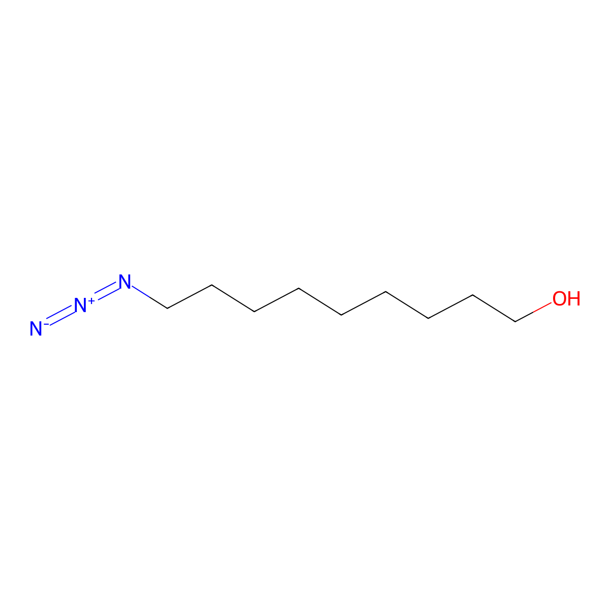 9-Azido-1-nonanol molecular structure, CAS 57395-47-8