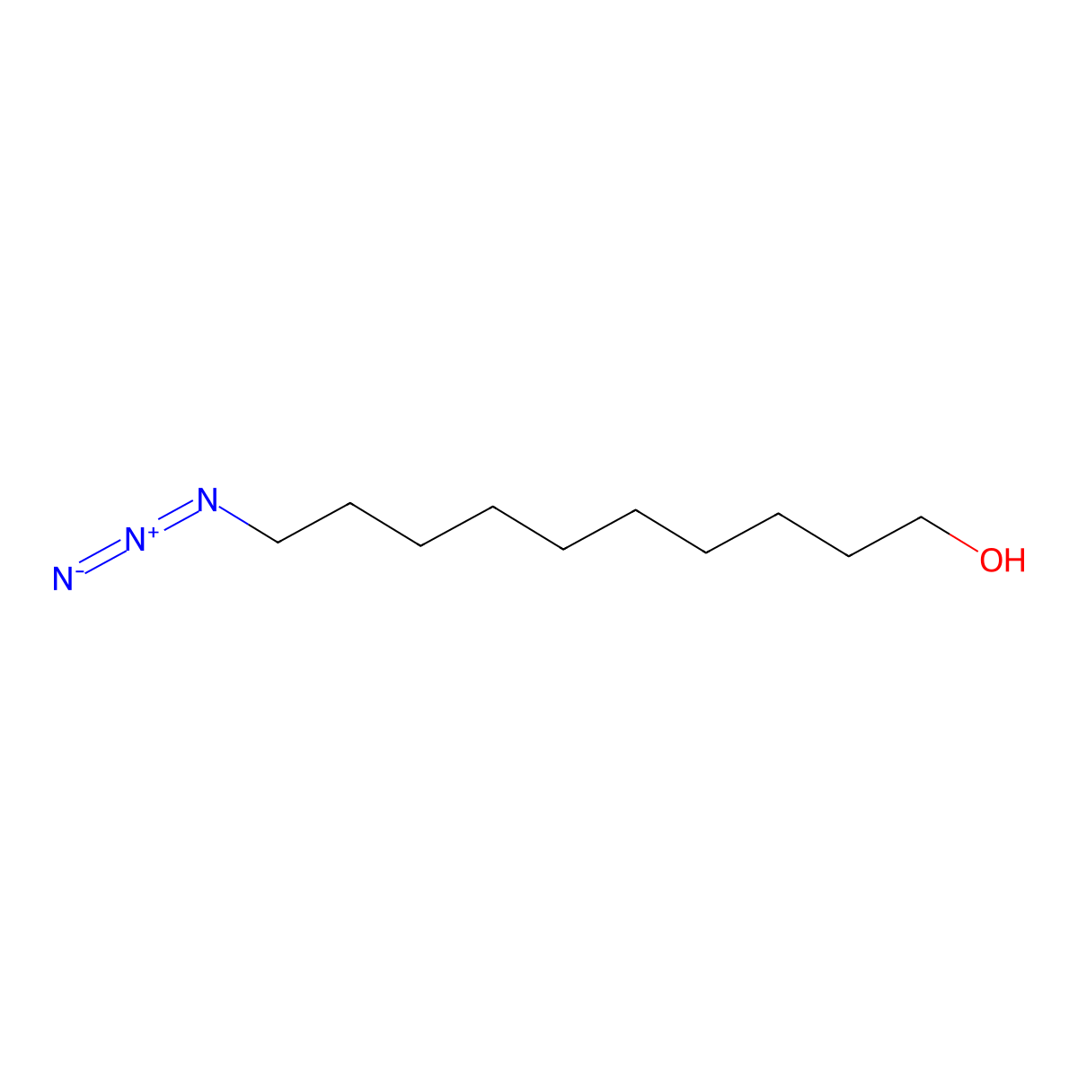 10-Azido-1-decanol molecular structure, CAS 57395-48-9