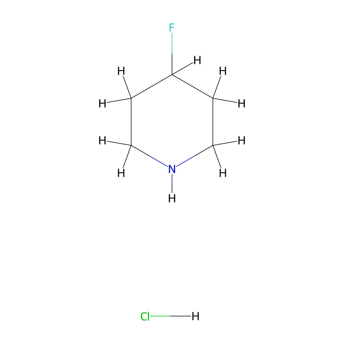 4-Fluoropiperidine hydrochloride molecular structure, CAS 57395-89-8