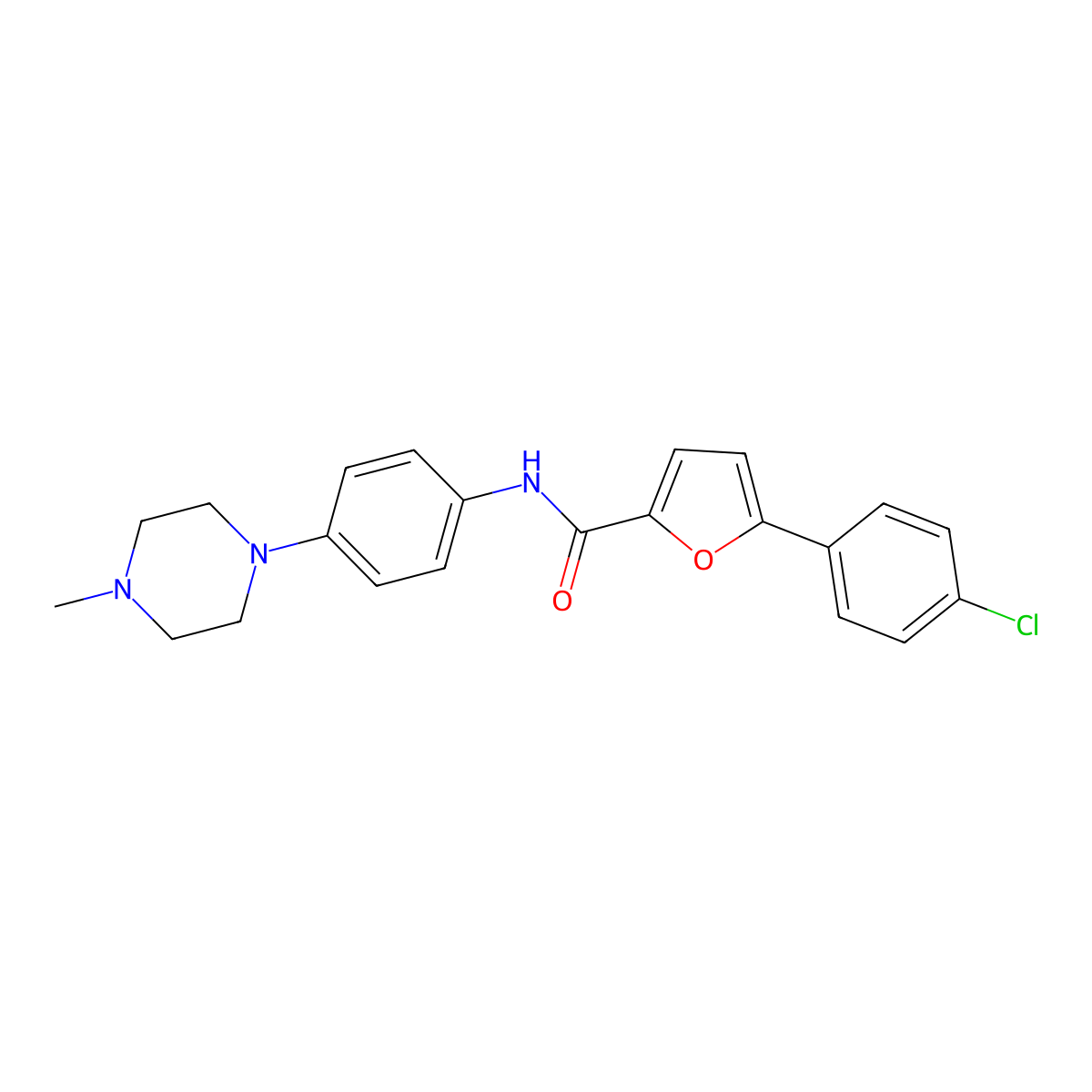 5-(4-chlorophenyl)-N-[4-(4-methyl-1-piperazinyl)phenyl]-2-furancarboxamide molecular structure, CAS 573950-09-1