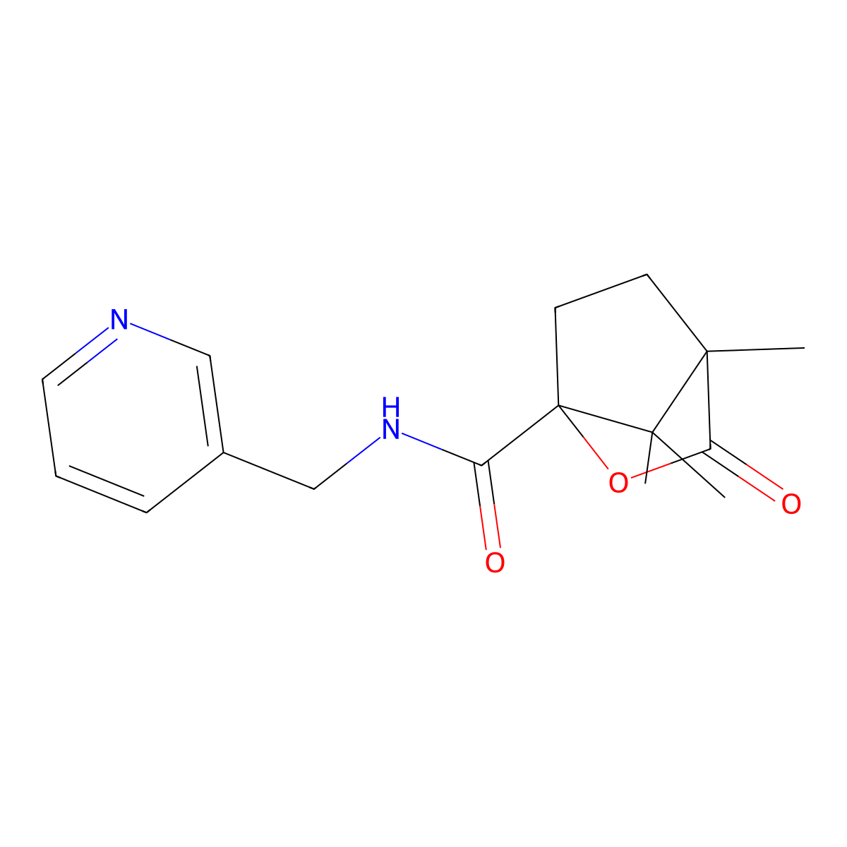 4,7,7-trimethyl-3-oxo-N-(3-pyridinylmethyl)-2-oxabicyclo[2.2.1]heptane-1-carboxamide molecular structure, CAS 573950-37-5
