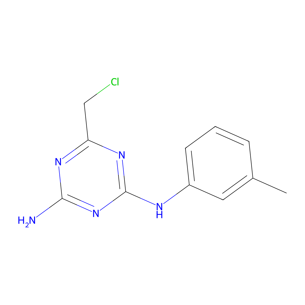 6-(Chloromethyl)-N~2~-(3-methylphenyl)-1,3,5-triazine-2,4-diamine molecular structure, CAS 573950-75-1