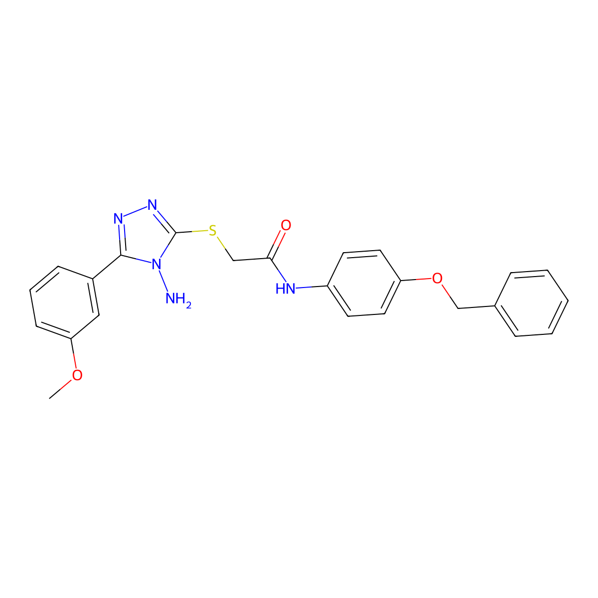 2-[4-amino-5-(3-methoxyphenyl)(1,2,4-triazol-3-ylthio)]-N-[4-(phenylmethoxy)ph enyl]acetamide molecular structure, CAS 573950-79-5