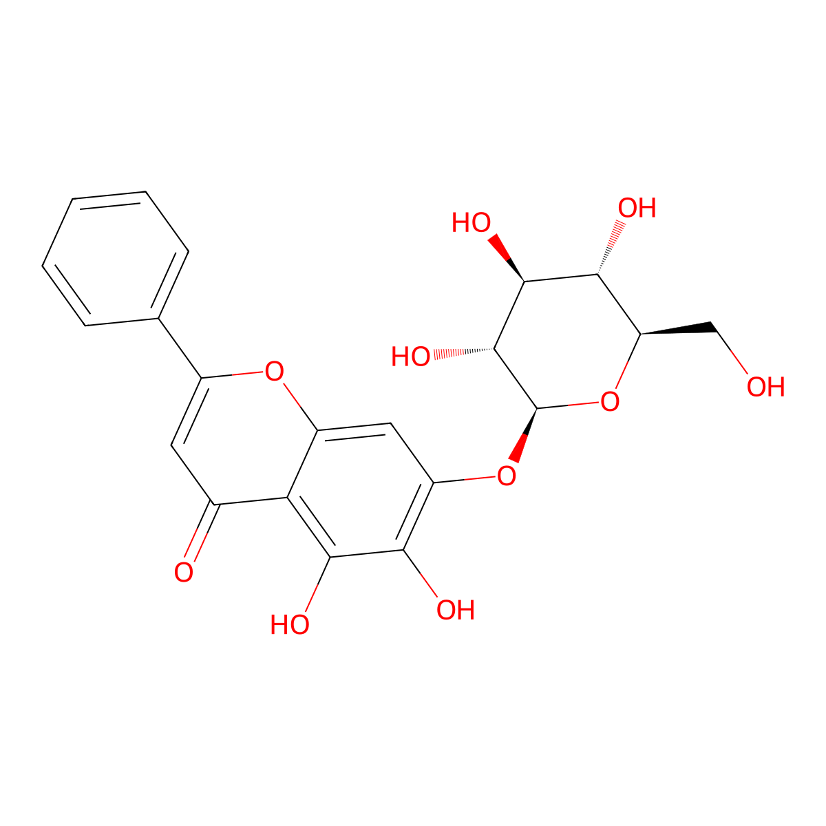 Oroxin A molecular structure, CAS 57396-78-8