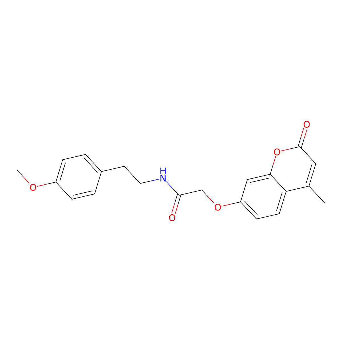 N-[2-(4-methoxyphenyl)ethyl]-2-(4-methyl-2-oxochromen-7-yl)oxyacetamide molecular structure, CAS 573964-64-4