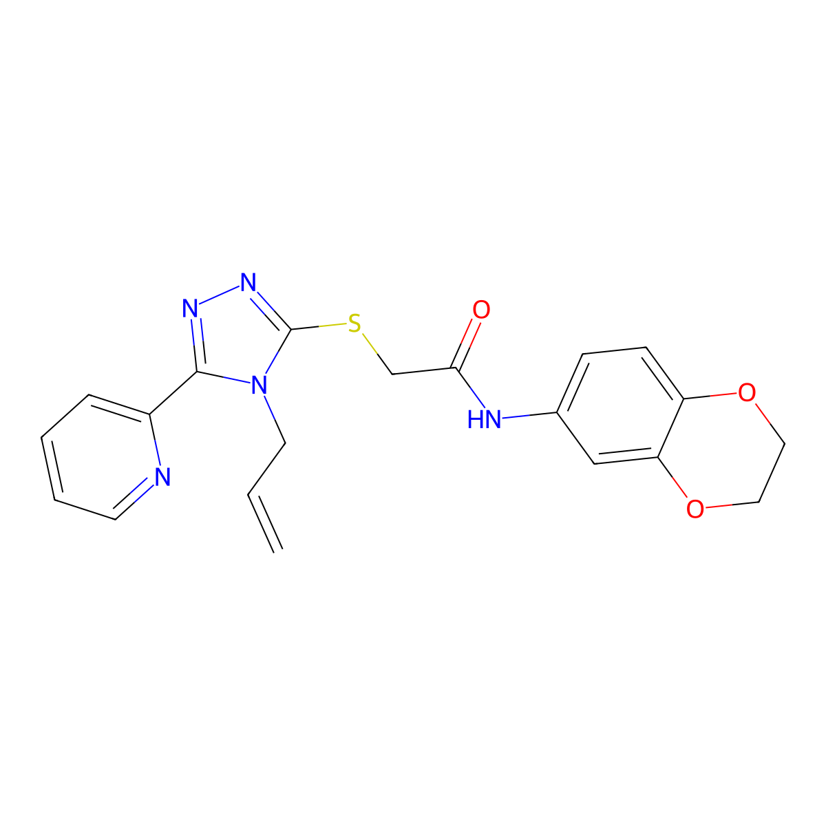 2-{[4-Allyl-5-(2-pyridinyl)-4H-1,2,4-triazol-3-YL]sulfanyl}-N-(2,3-dihydro-1,4-benzodioxin-6-YL)acetamide molecular structure, CAS 573970-62-4