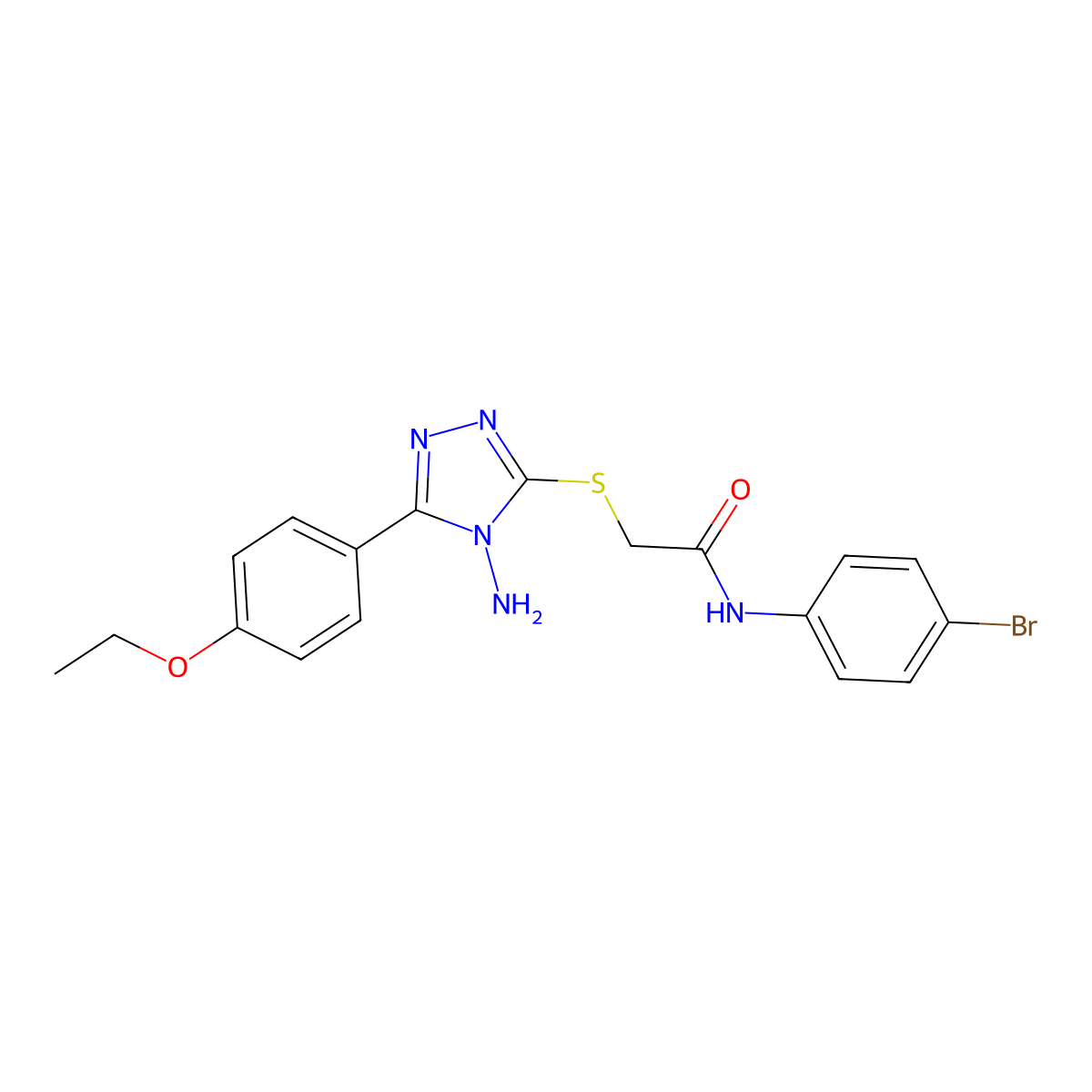 2-{[4-amino-5-(4-ethoxyphenyl)-4H-1,2,4-triazol-3-yl]sulfanyl}-N-(4-bromophenyl)acetamide molecular structure, CAS 573971-00-3