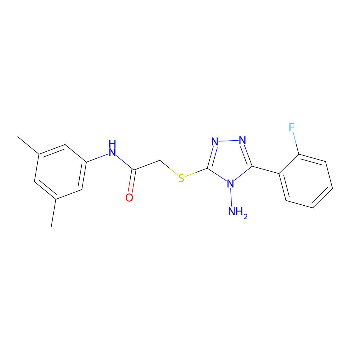 2-[4-amino-5-(2-fluorophenyl)(1,2,4-triazol-3-ylthio)]-N-(3,5-dimethylphenyl)a cetamide molecular structure, CAS 573971-39-8