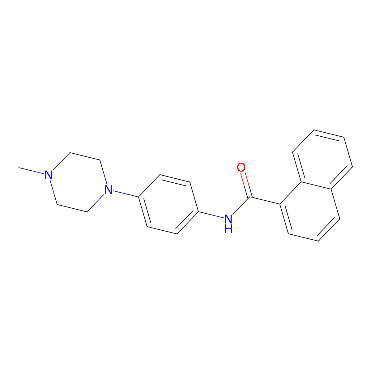 N-[4-(4-methylpiperazin-1-yl)phenyl]naphthalene-1-carboxamide molecular structure, CAS 573971-45-6
