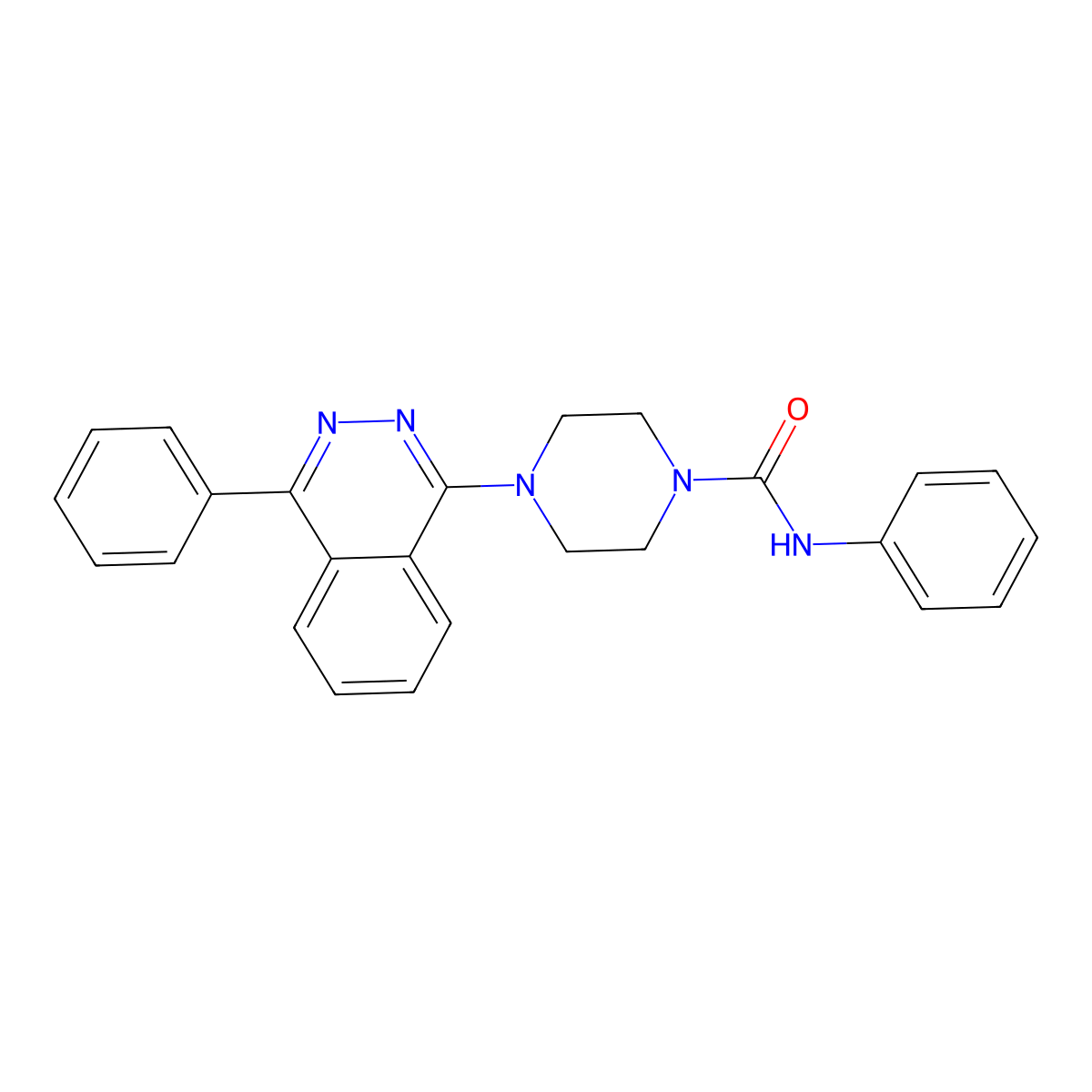 N-phenyl-4-(4-phenylphthalazin-1-yl)piperazine-1-carboxamide molecular structure, CAS 573971-73-0