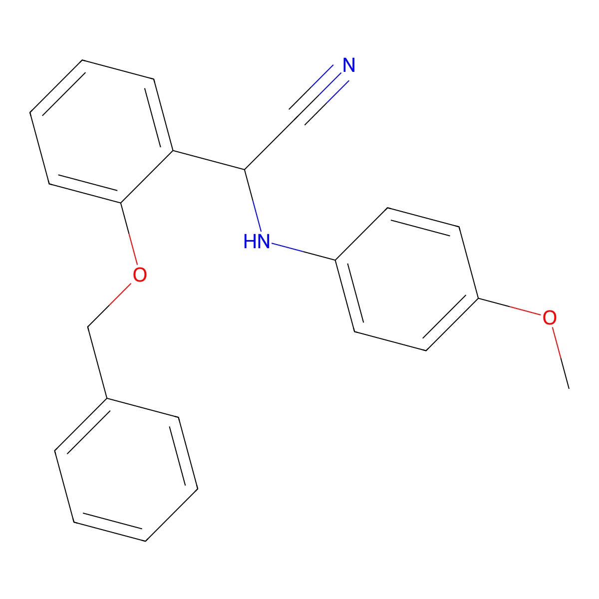 [2-(Benzyloxy)phenyl][(4-methoxyphenyl)amino]acetonitrile molecular structure, CAS 573972-10-8