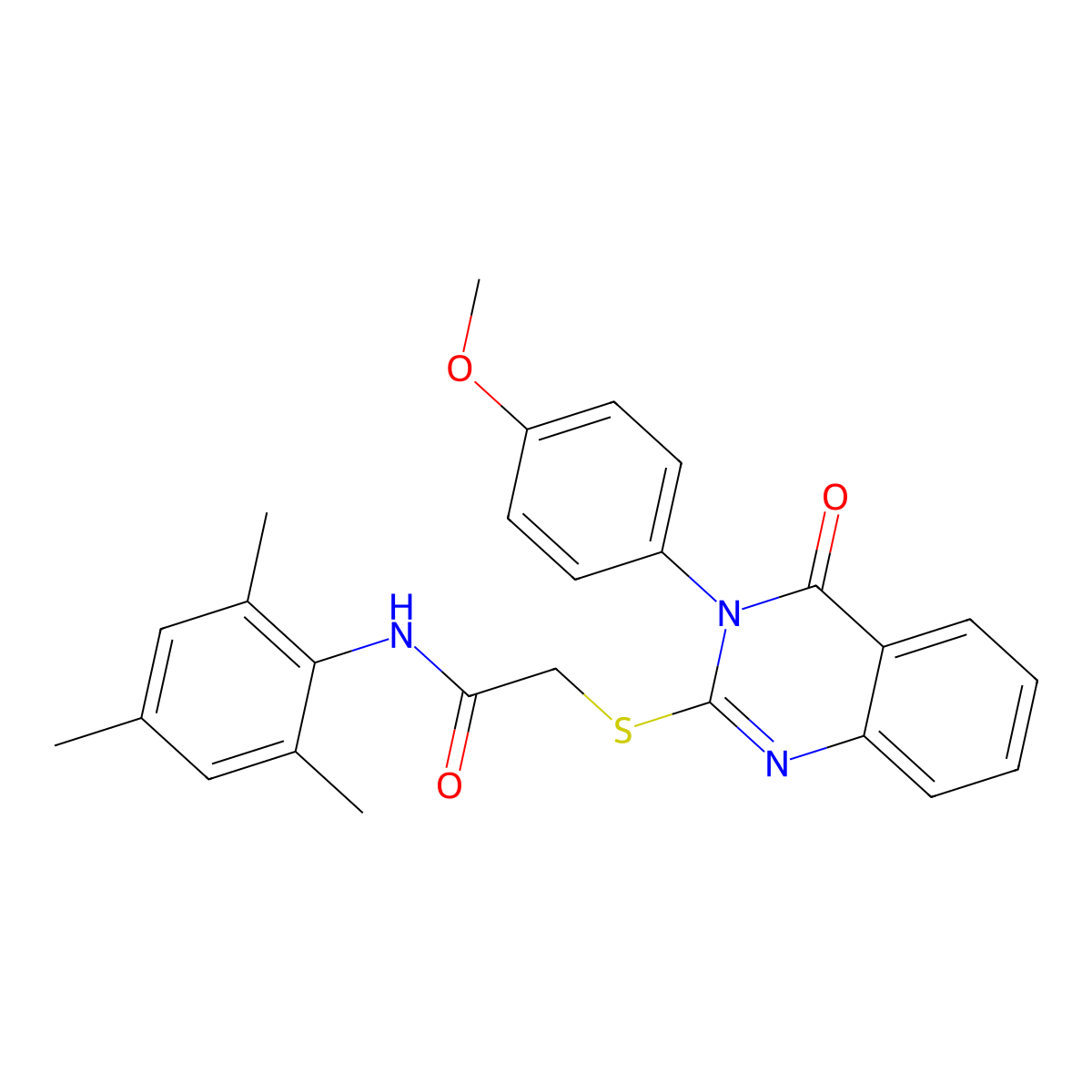N-Mesityl-2-((3-(4-methoxyphenyl)-4-oxo-3,4-dihydro-2-quinazolinyl)sulfanyl)acetamide molecular structure, CAS 573972-12-0