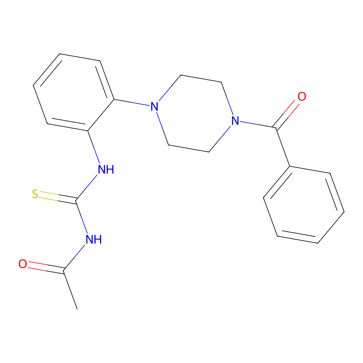 N-[[2-(4-benzoylpiperazin-1-yl)phenyl]carbamothioyl]acetamide molecular structure, CAS 573972-24-4