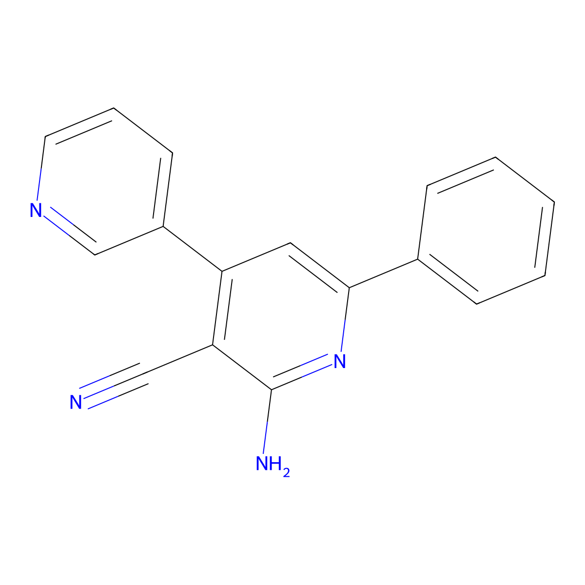 2-Amino-6-phenyl-4-pyridin-3-ylpyridine-3-carbonitrile molecular structure, CAS 573972-27-7