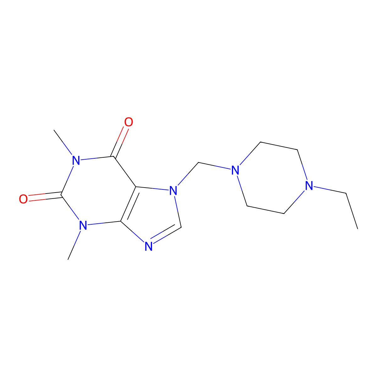 7-((4-ethylpiperazin-1-yl)methyl)-1,3-dimethyl-1H-purine-2,6(3H,7H)-dione molecular structure, CAS 573973-24-7