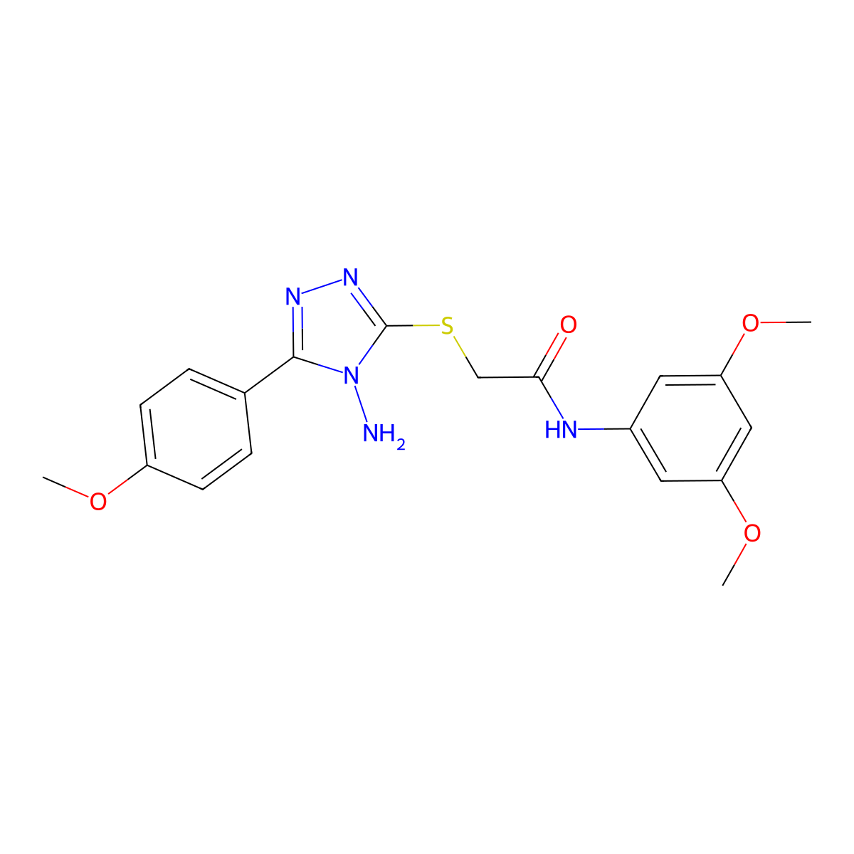 2-{[4-amino-5-(4-methoxyphenyl)-4H-1,2,4-triazol-3-yl]sulfanyl}-N-(3,5-dimethoxyphenyl)acetamide molecular structure, CAS 573973-36-1