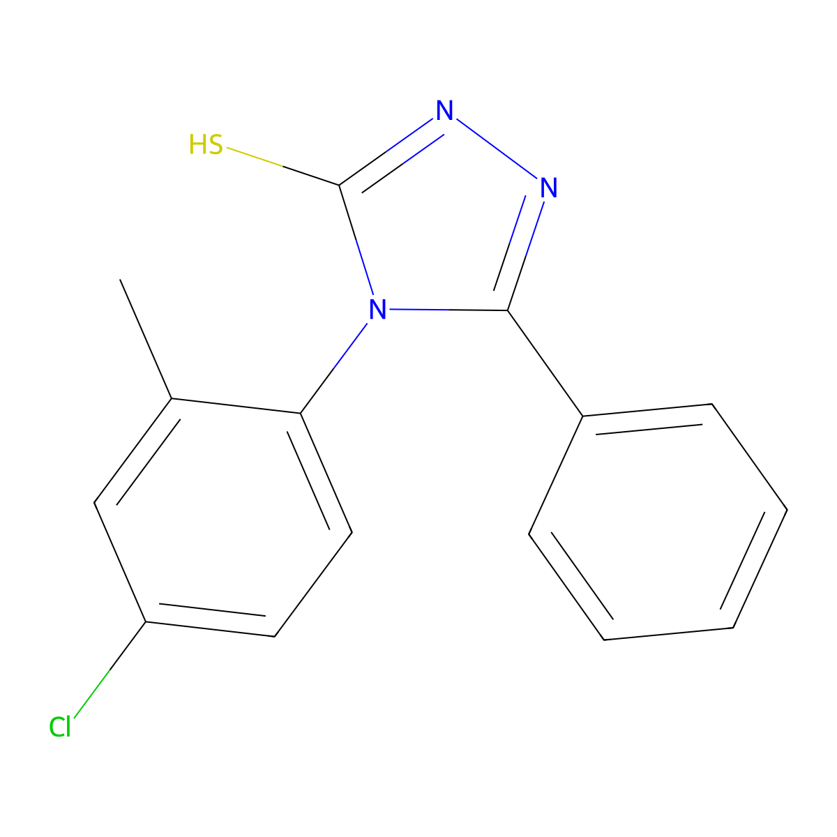 4-(4-chloro-2-methylphenyl)-5-phenyl-4H-1,2,4-triazole-3-thiol molecular structure, CAS 573973-90-7