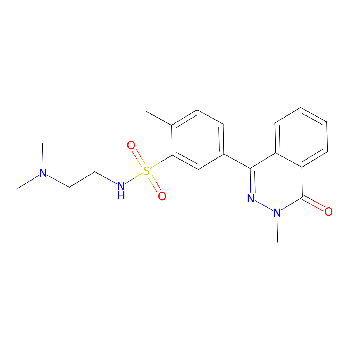 N-[2-(dimethylamino)ethyl]-2-methyl-5-(3-methyl-4-oxophthalazin-1-yl)benzenesulfonamide molecular structure, CAS 573974-50-2