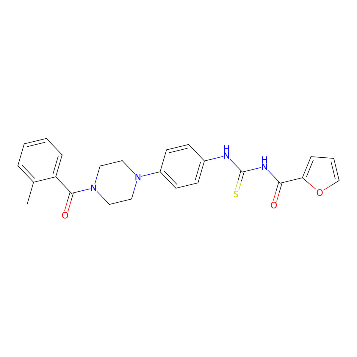 N-[[4-[4-(2-methylbenzoyl)piperazin-1-yl]phenyl]carbamothioyl]furan-2-carboxamide molecular structure, CAS 573975-67-4