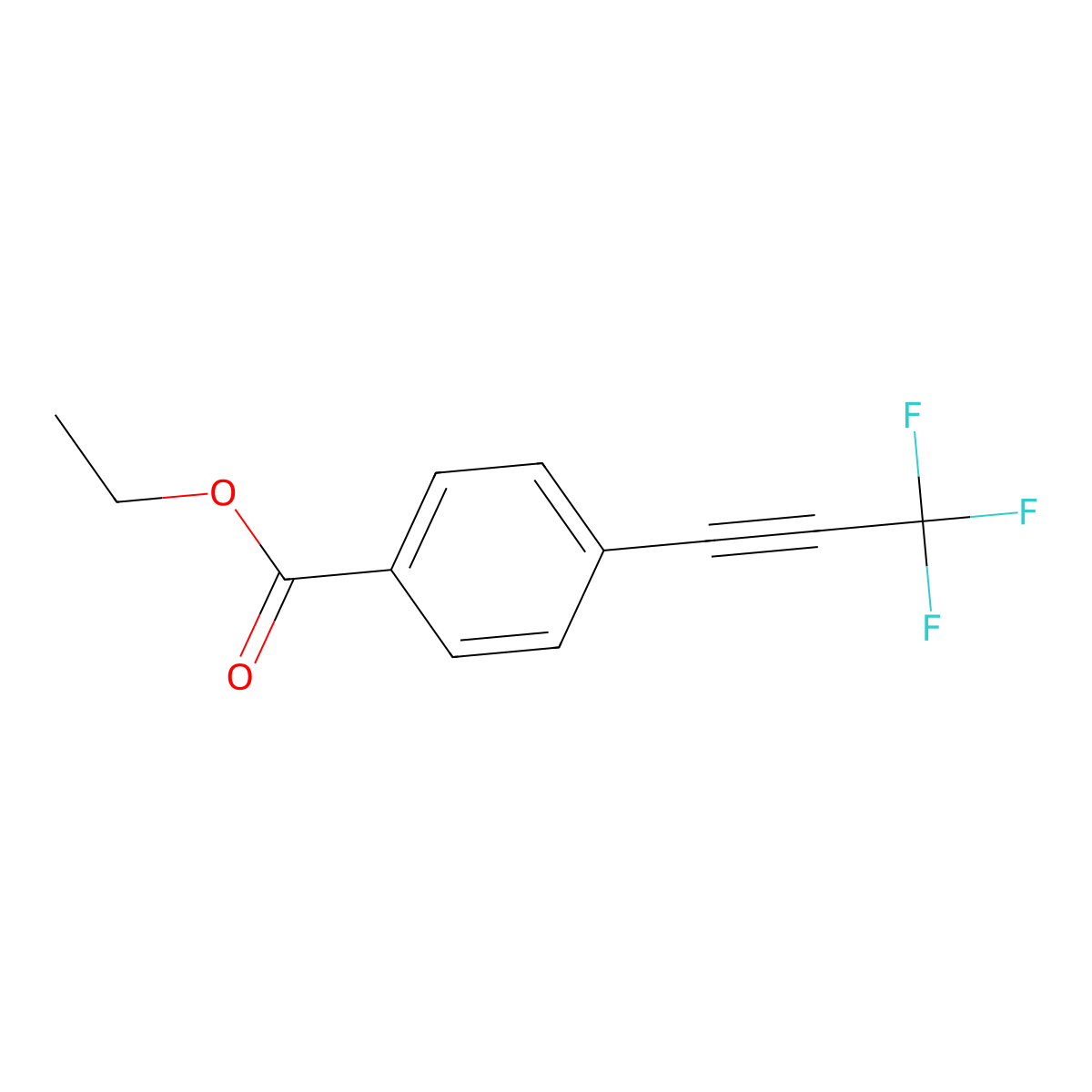 Ethyl 4-trifluoroprop-1-ynylbenzoate molecular structure, CAS 573979-96-1