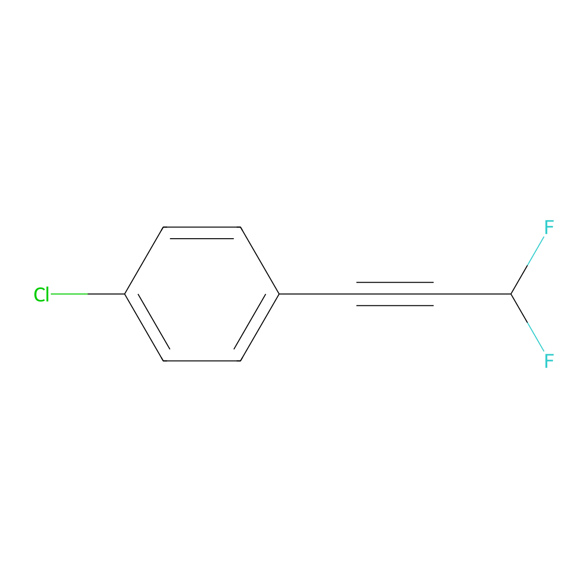Benzene, 1-chloro-4-(3,3-difluoro-1-propynyl)- molecular structure, CAS 573979-98-3