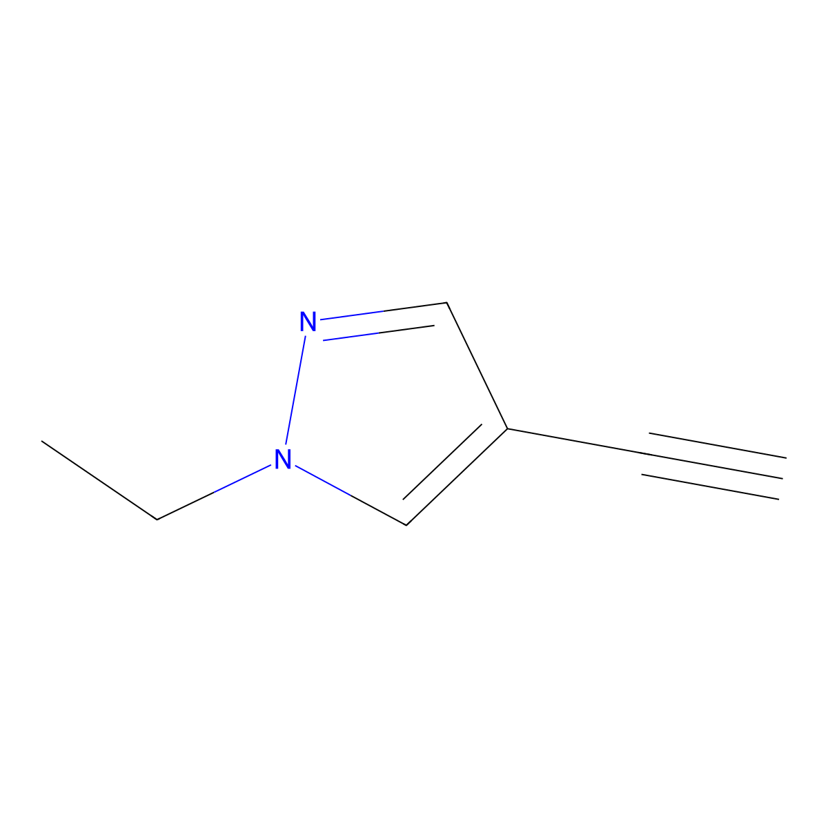 1-ethyl-4-ethynyl-1H-pyrazole molecular structure, CAS 573982-81-7